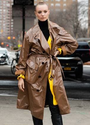 A chic showgoer attending the Hugo Boss show during New York Fashion Week - Feb 13, 2019 - NYFW: Fall 2019 Street Style Day 7, New York New York United States  Copyright: xMichellexSangsterx h_00581049