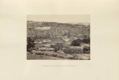 Hebron with Mosque Covering the Cave of Macpelah; Francis Frith (English, 1822 - 1898); Hebron, Palestine; 1858; Albumen silver print  Copyright: LCD2_180906_18376