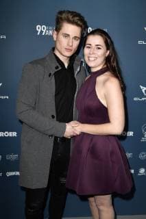 Falco Punch mit Freundin Sara beim 99Fire Films Award während der Berlinale 2019 im Umspannwerk Alexanderplatz. Berlin, 14.02.2019