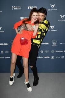 Klaudia Giez mit Freund Felipe Soares beim 99Fire Films Award während der Berlinale 2019 im Umspannwerk Alexanderplatz. Berlin, 14.02.2019
