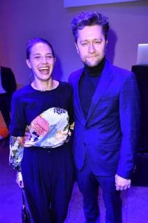 Jytte-Merle Böhrnsen und Adrian Topol beim 99Fire Films Award während der Berlinale 2019 im Umspannwerk Alexanderplatz. Berlin, 14.02.2019
