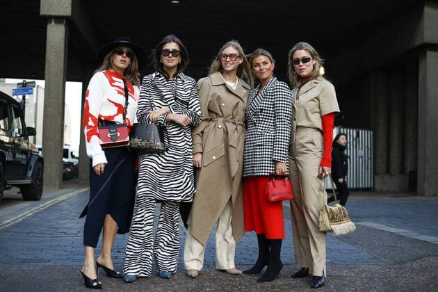 Darja Barannik, Tine Andrea, Janka Polliani, and Annabel Rosendahl attending the Roland Mouret show during London Fashion Week - Feb 17, 2019 - LFW: Fall 2019 Street Style Day 3, London England United Kingdom  Copyright: xValentinaxRanierix h_00581486