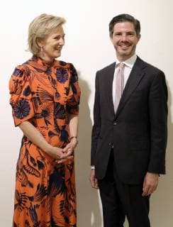 Princess Astrid of Belgium and Ambassador of Belgium to Mexico, Antoine Evrard pictured during a lunch on the third day of a Belgian economic mission to Mexico, Tuesday 19 February 2019. Several federal and regional ministers accompany the princess on an economic mission to Mexico from 17 to 24 February.  ERICxLALMAND 05534015