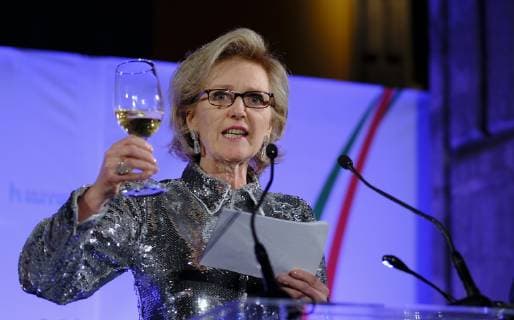 Princess Astrid of Belgium toasts during the official reception after the Belgian Jazz Manouche meets Mexican beats concert on the third day of a Belgian economic mission to Mexico, Tuesday 19 February 2019. Several federal and regional ministers accompany the princess on an economic mission to Mexico from 17 to 24 February.  ERICxLALMAND 05534095