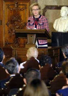 Princess Astrid of Belgium pictured during a distinguished ceremony at the City Hall of Mexico, on the fourth day of a Belgian economic mission to Mexico, Wednesday 20 February 2019. Several federal and regional ministers accompany the princess on an economic mission to Mexico from 17 to 24 February.  ERICxLALMAND 05534815