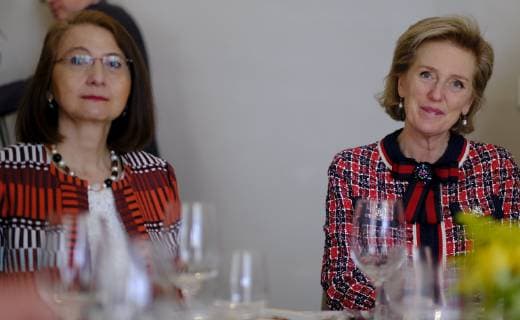 Mexico Minister of Economy Graciela Marquez Colin and Princess Astrid of Belgium pictured during a B2G lunch organised by the Federation of Enterprises in Belgium (FEB - VBO), on the fourth day of a Belgian economic mission to Mexico, Wednesday 20 February 2019. Several federal and regional ministers accompany the princess on an economic mission to Mexico from 17 to 24 February.  ERICxLALMAND 05534819