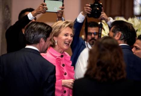 Princess Astrid of Belgium (C) attends a meeting at the Government Palace, in Nuevo Leon, Monterrey, Mexico, 21 February 2019, as part of her agenda in the country. Princess Astrid of Belgium visits Monterrey !ACHTUNG: NUR REDAKTIONELLE NUTZUNG!  Copyright: xMiguelxSierrax AME6392 20190221-636863714657292574