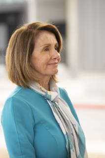 February 22, 2019 - Laredo, TX, USA - Laredo, Texas Feb. 22, 2019: House Speaker Nancy Pelosi talks to the press at Port of Entry 2 after touring the Texas-Mexico border Friday. Pelosi and Congressman Henry Cuellar, D-Laredo, both agree that there is no border crisis that requires Trump s emergency declaration. Laredo USA - ZUMAd150 20190222_znp_d150_004 Copyright: xBobxDaemmrichx