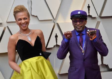 Spike Lee and Tonya Lewis Lee arrive on the red carpet for the 91st annual Academy Awards at the Dolby Theatre in the Hollywood section of Los Angeles on February 24, 2019.  LAP20190224075 JIMxRUYMEN