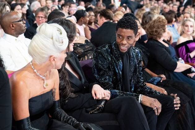 Lady Gaga (L) and Chadwick Boseman (3rd from left) during the live ABC Telecast of The 91st Oscars at the DolbyÂ® Theatre in Hollywood, CA on Sunday, February 24, 2019.  Copyright: xA.M.P.A.S.x 33781_512PLX