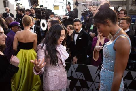 February 24, 2019 - Hollywood, California, U.S. - AWKWAFINA and LAURA HARRIER arrive on the red carpet of The 91st Oscars at the Dolby Theatre in Hollywood. Hollywood U.S. - ZUMAz03_ 20190224_sha_z03_710 Copyright: xAMPASx