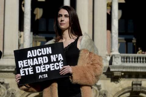 UN PODIUM DE HAUTE COUTURE VEGANE SURGIT EN PLEINE FASHION WEEK DE PARIS NEWS : Action PETA Paris Fashion Week - 25 02 2019 - Place de l Opera JBAutissier Panoramic 