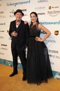 Patrik Muff mit Bettina Zimmermann, Inhorgenta Award 2019 in den Eisbach Studios in Muenchen am 24.02.2019