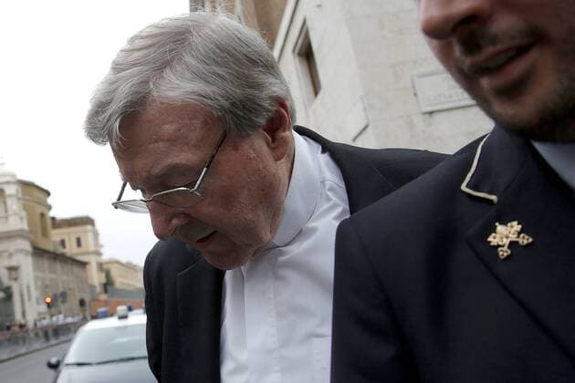 Rome June 28th 2017. Cardinal George Pell in an archive photo, getting out his house next to the Vatican, the day he was charged with sexual assault. The Cardinal was condemned by an Australian Court of Law last December but the news was made known just today . Photo Samantha Zucchi Insidefoto SamanthaxZucchi