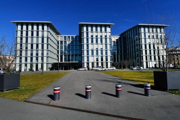 Deutschland, Ludwigshafen, 26.02.2019 Die Hauptverwaltung der BASF AG, waehrend der Bilanzpressekonferenz Bilanzpressekonferenz der BASF AG