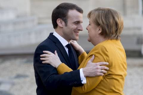 Emmanuel Macron - president de la Republique Angela MERKEL - Chanceliere de la Republique federale d Allemagne NEWS : Rencontre Macron Merkel a l Elysee - Paris - 27 02 2019 JBAutissier Panoramic 