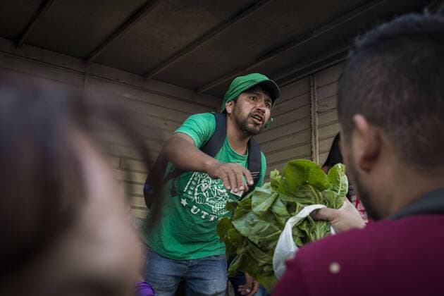February 27, 2019 - City Of Buenos Aires, City of Buenos Aires, Argentina - INT. 2019, February 27. City of Buenos Aires, Argentina.- Small producers give away on 2019 February 27, 20 thousands kilos of vegetables, called Verdurazo, in Plaza de Mayo, City of Buenos Aires, claiming for improvements to small farmers and against hunger. The last February 15, they were repressed when they tried to sell vegetables at an accessible and fair price in Constitucion neighborhood, in City of Buenos Aires. City Of Buenos Aires Argentina - ZUMAf135 20190227_zap_f135_002 Copyright: xJulietaxFerrariox