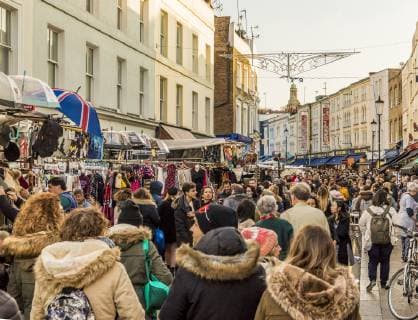 Portobello Road market, in Notting Hill, London, England, United Kingdom, Europe Copyright: ChrisxMouyiaris 1297-480 Editorial Use Only