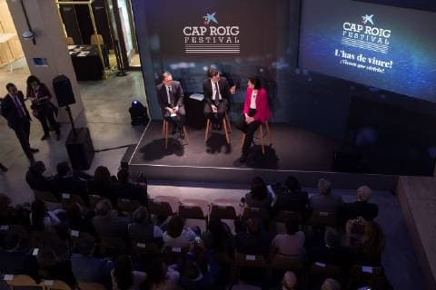 (From left, on the stage) La Caixa Foundation s General Director, Jaume Giro; Cap Roig music Festival s Director, Juli Guiu (C), and Spanish CaixaBank s Corporate Manager of Communication, Institutional Relations, Brand and CSR, Maria Lluisa Martinez address a press conference to present the programme of next occasion of Cap Roig Music Festival in Barcelona, northeastern Spain, 01 March 2019. Sting, Diana Krall, Jamie Cullum and Liam Gallagher will perform in the festival running from 12 July to 21 August 2019. Presser to present next occasion of Cap Roig music festival !ACHTUNG: NUR REDAKTIONELLE NUTZUNG! Copyright: xMartaxPerezx GRAFCAT5051 20190301-636870514197228216