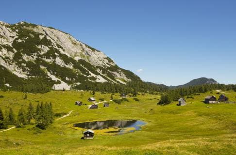 Austria, Styria, Tauplitz, Totes Gebirge, Alpine cabins  WWF04781