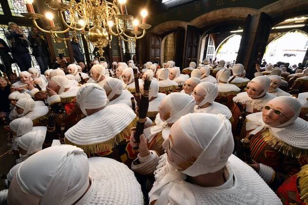 News Themen der Woche KW10 News Bilder des Tages Illustration picture shows the carnival in the streets of Binche, Tuesday 05 March 2019. The Binche Carnival tradition is one of the most ancient and representative of Wallonia and inscribed in 2008 on the Representative List of the Intangible Cultural Heritage of Humanity by UNESCO.  ERICxLALMAND 05543377