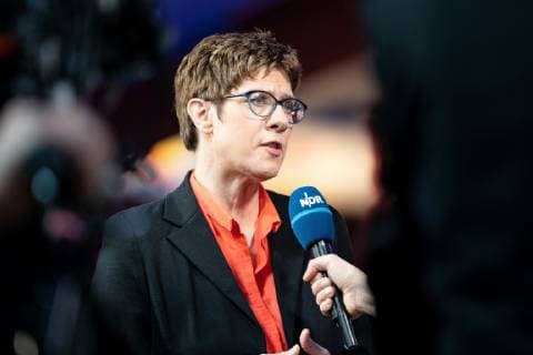 Annegret Kramp-Karrenbauer beim 24. Politischen Aschermittwoch der CDU unter dem Motto Zeit für deutliche Worte in Demmin Mecklenburg Vorpommern - Annegret Kramp-Karrenbauer at the 24th Political Ash Wednesday of the CDU under the slogan Time for clear words at Demmin Mecklenburg Vorpommern - Portrait Porträt;Annegret Kramp-Karrenbauer beim 24. Politischen Aschermittwoch der CDU unter dem Motto Zeit für deutliche Worte in Demmin Mecklenburg Vorpommern - Annegret Kramp-Karrenbauer at the 24th Political Ash Wednesday of the CDU under the slogan Time for clear w, Demmin Mecklenburg-Vorpommern Deutschland Squashcenter Demmin *** Annegret Kramp Karrenbauer at the 24th Political Ash Wednesday of the CDU under the motto Time for Clear Words in Demmin Mecklenburg Vorpommern Annegret Kramp Karrenbauer at the 24th Political Ash Wednesday of the