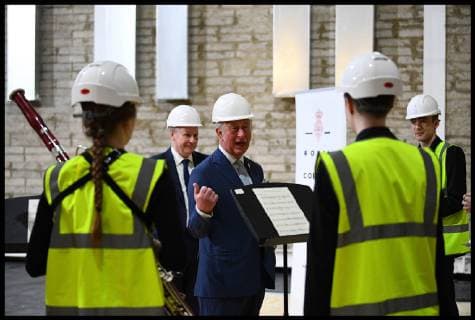 . 06 03 2019. London, United Kingdom. Prince of Wales at the Royal College of Music. The Prince of Wales views the Royal College of Music s new Performance Hall, which is currently under construction, in South Kensington, London.  xi-Imagesx xPoolx IIM-19376-0003