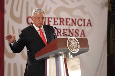 March 7, 2019 - UM20190307NAC01.JPG .CIUDAD DE MEXICO. PresidencyPresidente-AMLO.- El presidente Andres Manuel Lopez Obrador, durante su conferencia matutina en Palacio Nacional, informa que ya no se construira un proyecto inmobiliario en los terrenos de la Secretaria de la Defensa Nacional (Sedena) de Santa Fe. Foto: Agencia EL UNIVERSALIrvin OlivaresEELG Copyright: xElxUniversalx