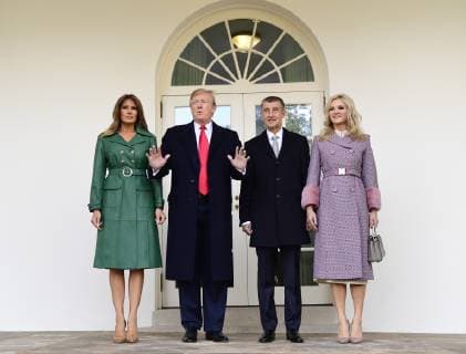 News Bilder des Tages President Donald Trump, second left, and first lady Melania Trump, left, welcome Czech Prime Minister Andrej Babis, second right, and his wife Monika Babisova to the White House in Washington, USA, March 7, 2019. (CTKxPhoto RomanxVondrous) CTKPhotoP201903071011901  _VND7571