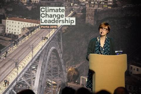 March 7, 2019 - Porto, Portugal - Ester Asin, Director of World Wide Fund for Nature (WWF) European Policy Office seen speaking during the Climate Change Porto Summit at Alfandega Congress Center. Porto Portugal - ZUMAs197 20190307_zaa_s197_106 Copyright: xOmarxMarquesx
