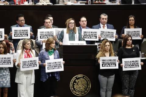 News Bilder des Tages March 7, 2019 - EUM20190307NAC11.JPG .CIUDAD DE MEXICO. CongressCongreso-Dia de la Mujer.- 7 de marzo de 2019. Aspectos de la conmemoracion del Dia Internacional de la Mujer en la Camara de Diputados. Foto: Agencia EL UNIVERSALAgustin SalinasEELG Copyright: xElxUniversalx