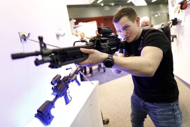 Maschinengewehr auf der Enforce Tac Polizei- und Sicherheitsmesse in der Nürnberger Messe. Nürnberg, 07.03.2019