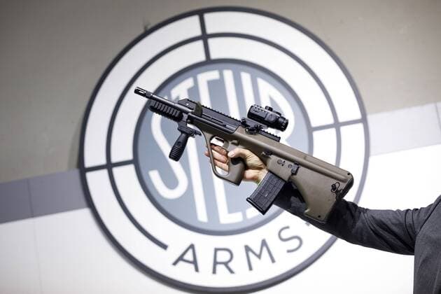 Steyr AUG Gewehr auf der Enforce Tac Polizei- und Sicherheitsmesse in der Nürnberger Messe. Nürnberg, 07.03.2019