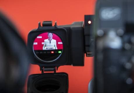 Sahra Wagenknecht, DIE LINKE Fraktionsvorsitzende, gibt ein Pressestatement, anlaesslich Ihres Ruecktritts im Bundestag in Berlin. 12.03.2019. Berlin Deutschland