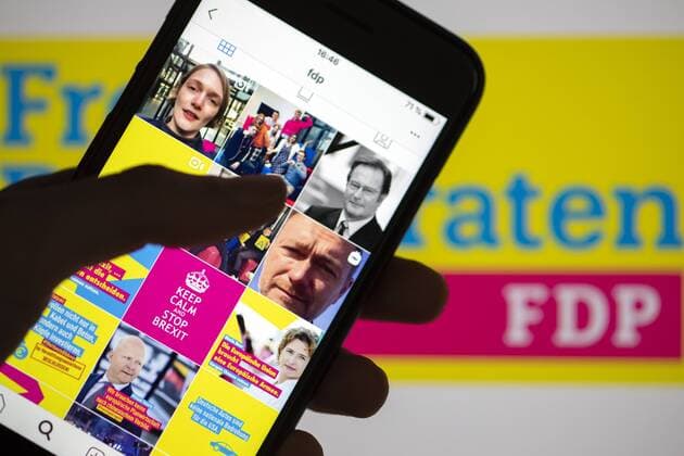 Symbolbild zum Thema: Fraktionen und Soziale Medien. Der Instagram-Account von der FDP. Berlin, 11.03.2019. Berlin Deutschland