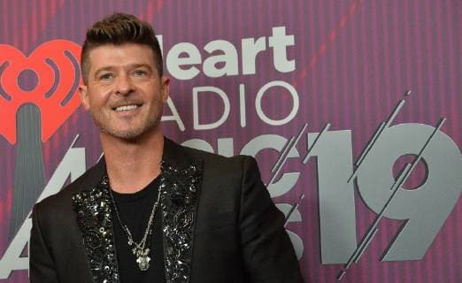 Robin Thicke appears backstage during the sixth annual iHeartRadio Music Awards at the Microsoft Theater in Los Angeles, California on March 14, 2019. The annual award show will broadcast live on FOX.  LAP20190314525 JIMxRUYMEN