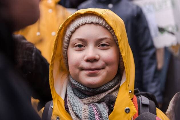 190315 Greta Thunberg during a School Strike for the Climate on March 15, 2019 in Stockholm. Copyright: MAXIMxTHORE 39343632st