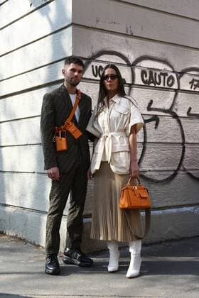 js Roques and Alice Barbier attending the Fendi show during Milan Fashion Week - Feb 21, 2019 - MFW: Fall 2019 Street Style Day 2, Milan Italy  Copyright: xValentinaxRanierix VRMFW20190221ZDC116
