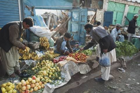 Produce For Sale In Front Of The Bazaar Destroyed By The 8 October 2005 Earthquake, Muzaffarabad, Azad Kashmir, Pakistan  Copyright: PeterxLanger 2087826