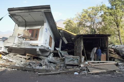 Home Destroyed By The 8 October 2005 Earthquake, Chinari, Azad Kashmir, Pakistan  Copyright: PeterxLanger 2088127