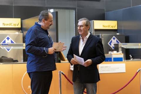 Auftrittsserie nach Zusammenburch im Tagesschau Studio - Jan Hofer auf der INTERNORGA moderiert gemeinsam mit Johann Lafer vier Tage lang den Kochwettbewerb Next Chef Award;Auftrittsserie nach Zusammenburch im Tagesschau Studio - Jan Hofer auf der INTERNORGA moderiert gemeinsam mit Johann Lafer vier Tage lang den Kochwettbewerb Next Chef Award, Hamburg Hamburg Deutschland Messegelände