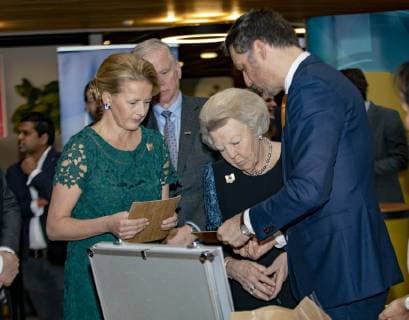 18-03-2019 Veldhoven Princess Beatrix and Princess Mabel during the presentation of the 5th Prince Friso engineering award at ASML in Veldhoven.  Copyright: xPPEx