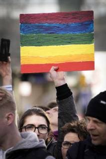 IMAGO Creative: Pride Month 2022, Engagement der Jugendlichen Warsaw, Poland, March 18 2019 Several hundred people protest against sex education at city hall in Warsaw, Poland on March 18, 2019. Recently city mayor Rafal Trzaskowski signed a declaration protecting the rights of LGBT people, the first of it s kind in Eastern Europe. The bill is highly controversial in the mainly Catholic and conservative Poland and battling the issue has now become the ruling party s main point for rallying voters for the upcoming EU Parliament elections. Photo: Jaap Arriens Hollandse Hoogte  Copyright: xHollandsexHoogtex xJaapxArriensx x87964624x