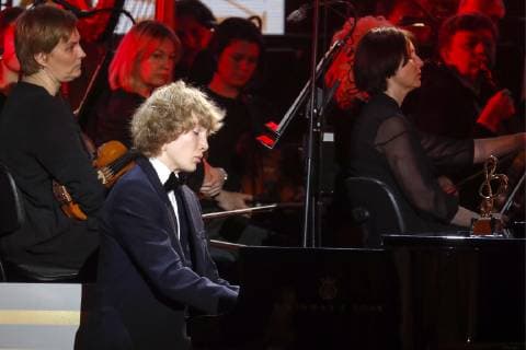 MOSCOW, RUSSIA â€“ MARCH 19, 2019: Pianist Ivan Bessonov performs at a ceremony to present BraVo international classical music awards at the Bolshoi Theatre. Mikhail Japaridze TASS  TS0A51FC