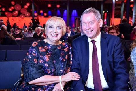 Claudia Roth und Lutz Marmor bei der Verleihung vom 17. Deutschen Hoerfilmpreis am 19.03.2019 in Berlin Deutscher Hoerfilmpreis 2019 in Berlin