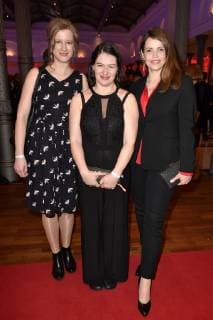 Stephanie Stremler, Esther Zimmering und Rebecca Immanuel bei der Verleihung des 17. Deutschen Hörfilmpreises 2019 in der Hauptstadtrepräsentanz der Deutschen Telekom. Berlin, 19.03.2019