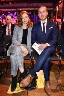 Marleen Lohse und Max Montgomery bei der Verleihung des 17. Deutschen Hörfilmpreises 2019 in der Hauptstadtrepräsentanz der Deutschen Telekom. Berlin, 19.03.2019