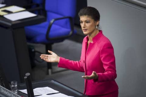 Sahra Wagenknecht, Die LINKE, spricht im Rahmen einer Sitzung des Deutschen Bundestages in Berlin, 21.03.2019. Berlin Deutschland
