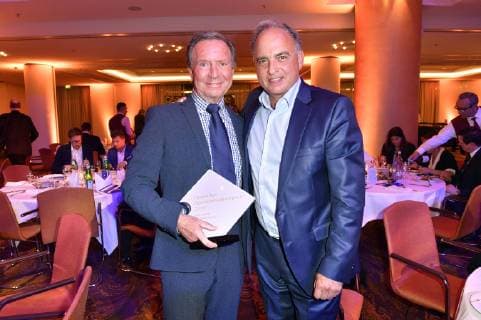 Gerd Rubenbauer und Hansi Müller bei der Verleihung der Deutschen Sportjournalistenpreise 2019 im Hotel Grand Elysee. Hamburg, 25.03.2019