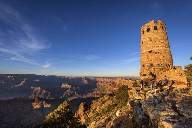 Desert View Watchtower mit Grand Canyon, South Rim, Grand Canyon Nationalpark, Arizona, USA, Nordamerika *** Desert View Watchtower with Grand Canyon South Rim Grand Canyon National Park Arizona USA North America Copyright: imageBROKER ValentinxWolf iblvfw04863725.jpg